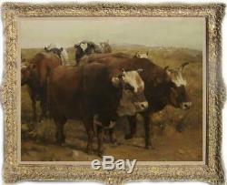 Hand-painted Old Master-Art Antique Oil Painting Portrait cow on canvas 30X40