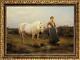 Hand-painted Old Master-art Antique Oil Painting Girl Horse On Canvas 24x36