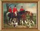 Hand-painted Old Master-art Antique Oil Painting Hunt Horse Dog On Canvas 36x48