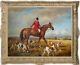 Hand-painted Old Master-art Antique Oil Painting Hunt Horse On Canvas 30x40