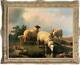 Hand Painted Old Master-art Antique Oil Painting Animal Portrait Sheep On Canvas