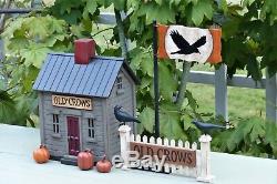 Harold Turpin American Folk Art Old Crows House With Crow Fence & Crow Flag Po