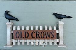 Harold Turpin American Folk Art Old Crows House With Crow Fence & Crow Flag Po