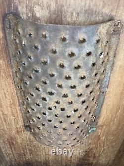 Hex Sign! Antique 19th C Walnut Large Slide Top Grater Box Old Nail PA Dutch