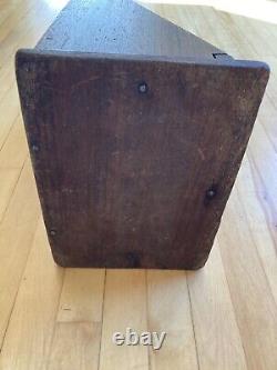 Hex Sign! Antique 19th C Walnut Large Slide Top Grater Box Old Nail PA Dutch