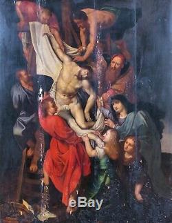 Huge 17th Century Dutch Old Master Jesus Christ Descent From The Cross RUBENS