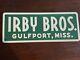 Irby Bros Gulfport Miss Sign Tag License Plate Antique New Old Stock