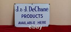 J&J DeChane Medical Antique Vintage Advt Tin Enamel Porcelain Sign Board Old E92