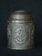 Japanese Chinese Old Antique Tin Pewter Tea Caddy Ginger Jar Signed 4 Flowers