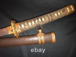 Japanese WW2 Army Sword -Antique/Old WWII Samurai Katana -SIGNED & DATED