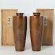 Japanese Old Two Copper Vases Sets Signed W / Box Bv328