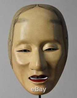 Japanese signed Noh Mask depicting Old woman character X8