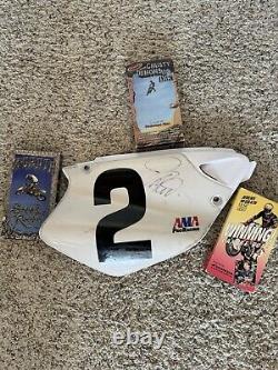 Jeremy McGrath Plate Signed. Also Three VHS Tapes. Old School Collectible