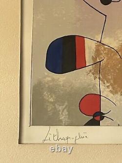 Joan Miro Antique MID Century Modern Lithograph Old Vintage Cubist Master Signed