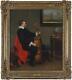 John Seymour Lucas Antique Old Master Oil Painting Interior Musician Signed