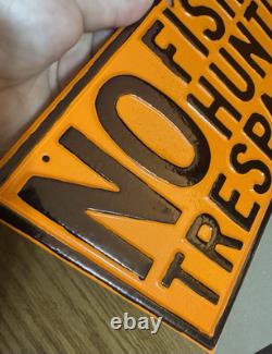 Kansas Old Steel Sign Posted No Trespassing Hunting Embossed Repainted Plate Rp