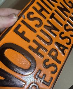 Kansas Old Steel Sign Posted No Trespassing Hunting Embossed Repainted Plate Rp