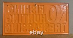 Kansas Old Steel Sign Posted No Trespassing Hunting Embossed Repainted Plate Rp