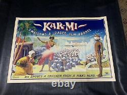 Kar-mi Poster Vintage & Original Promotional Old Antique Sign Magician Swami Art