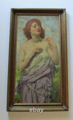 Karl Witholm Painting Risque Masterpiece Gorgeous Art Nouveau Deco Antique Old