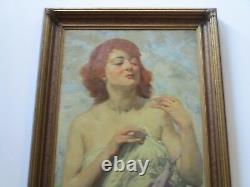 Karl Witholm Painting Risque Masterpiece Gorgeous Art Nouveau Deco Antique Old