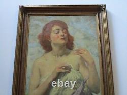 Karl Witholm Painting Risque Masterpiece Gorgeous Art Nouveau Deco Antique Old