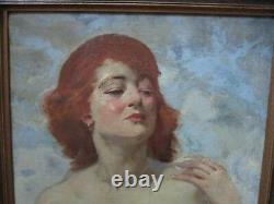 Karl Witholm Painting Risque Masterpiece Gorgeous Art Nouveau Deco Antique Old