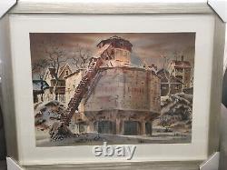 Koppers Coke Patterson N. J. Signed A. Barbour Watercolor Industrial Scene Old