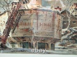 Koppers Coke Patterson N. J. Signed A. Barbour Watercolor Industrial Scene Old