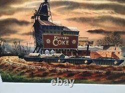 Koppers Coke Patterson N. J. Signed A. Barbour Watercolor Industrial Scene Old