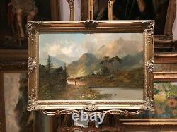 LARGE FINE F E. JAMIESON ANTIQUE 19th CENTURY BRITISH OLD MASTER OIL PAINTING