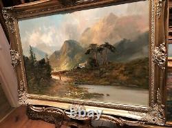 LARGE FINE F E. JAMIESON ANTIQUE 19th CENTURY BRITISH OLD MASTER OIL PAINTING