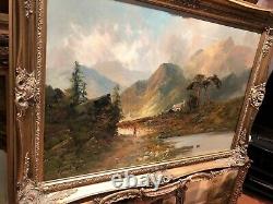 LARGE FINE F E. JAMIESON ANTIQUE 19th CENTURY BRITISH OLD MASTER OIL PAINTING