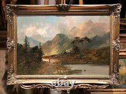 LARGE FINE F E. JAMIESON ANTIQUE 19th CENTURY BRITISH OLD MASTER OIL PAINTING