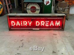 LARGE Vintage 1940's 1950's DAIRY DREAM Sign AnTiQue Old ICE CREAM Milk Soda Pop
