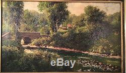 LISTED Henry Hulsmann Impressionist Landscape Old Antique Oil Painting