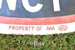 LOUISVILLE KY AAA AUTO CLUB Old ANTIQUE PORCELAIN SIGN DOUBLE SIDED Gas Oil Car