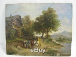 LUDWIG MULLER CONELIUS Oil painting Old Master Antique 1864 signed German Muchen