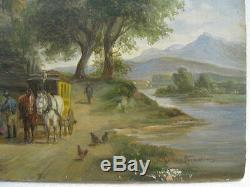 LUDWIG MULLER CONELIUS Oil painting Old Master Antique 1864 signed German Muchen