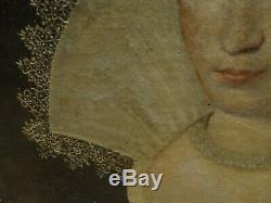 Large 16th Century English Old Master Court Portrait Lady Antique Oil Painting