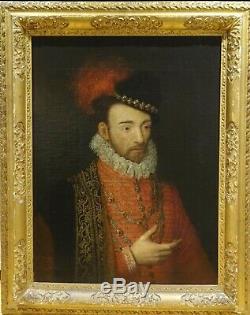 Large 16th Century Old Master Portrait King Charles IX Of France Francois CLOUET