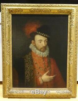 Large 16th Century Old Master Portrait King Charles IX Of France Francois CLOUET