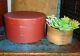 Large 9 3/4 Pantry Box-shaker-old Red Paint-spice-bentwood Firkin-aafa-signed