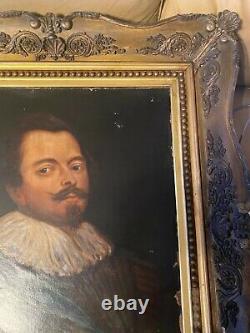 Large Antique Old Master Style Portrait Of A Gentleman Oil Painting Framed