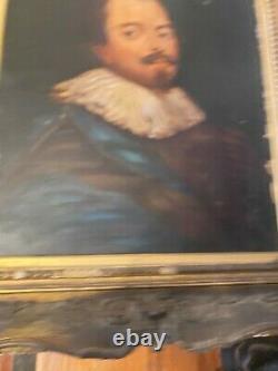 Large Antique Old Master Style Portrait Of A Gentleman Oil Painting Framed