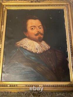 Large Antique Old Master Style Portrait Of A Gentleman Oil Painting Framed