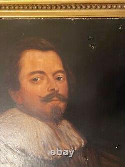 Large Antique Old Master Style Portrait Of A Gentleman Oil Painting Framed