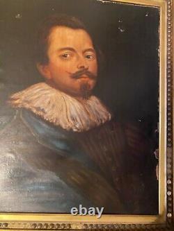 Large Antique Old Master Style Portrait Of A Gentleman Oil Painting Framed