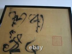 Large Antique Scroll Painting Fine Chinese Poem Scholar Qing Period Old Asian