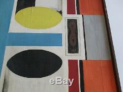 Large MID Century Modern Painting Abstract Cubist Cubism Pop 1940's Antique Old